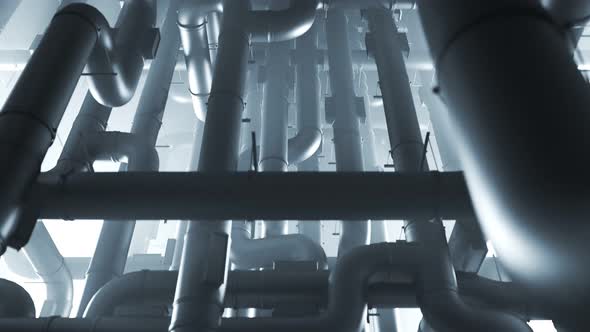 Loopable animation of the maze created with the metal pipes tangled together.