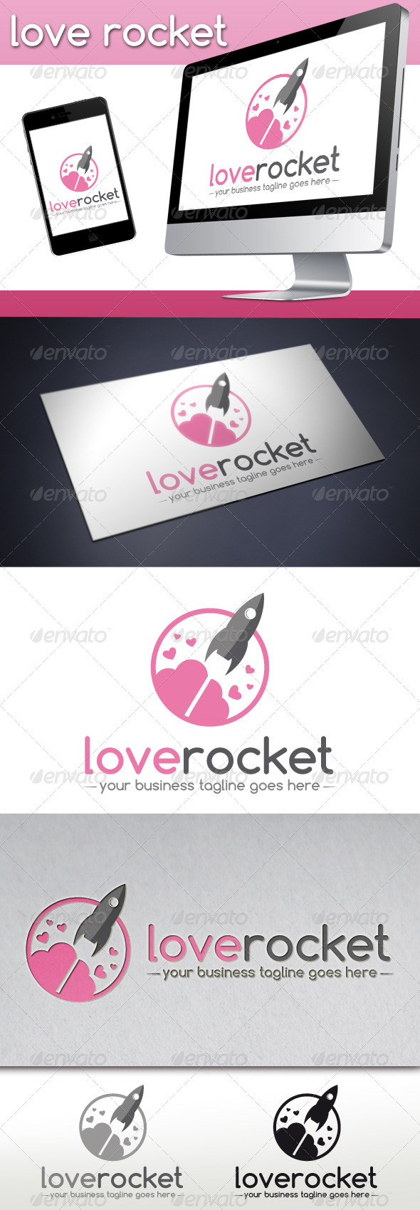 Love Rocket Logo Template