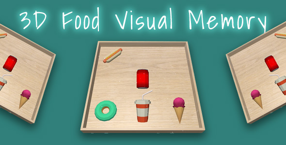 3D Food Visual Memory - Memory Game for Kid