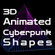 3D animated cyberpunk shapes - VideoHive Item for Sale
