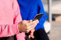 close up of a hand holding a mobile phone - PhotoDune Item for Sale