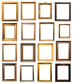set of vertical old wooden picture frames isolated - PhotoDune Item for Sale