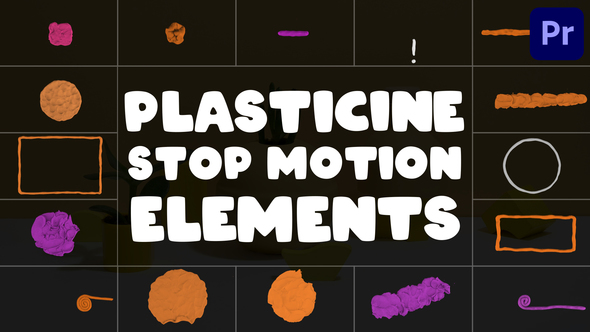Plasticine Stop Motion Elements | Premiere Pro MOGRT
