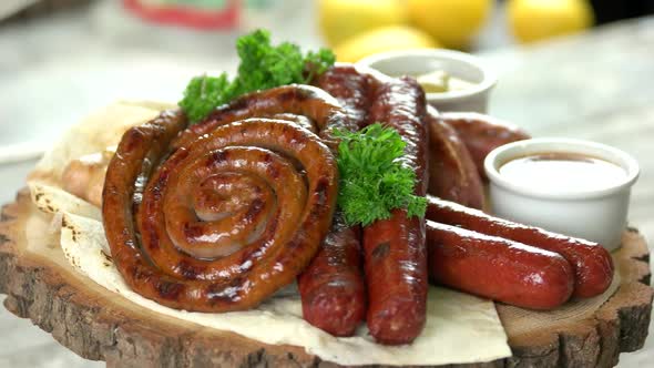 Assorted Grilled Sausages Sauce