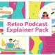 Retro Podcast Explainer Animation Scene Pack - VideoHive Item for Sale