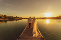 Wedding couple on wooden boardwalk - PhotoDune Item for Sale