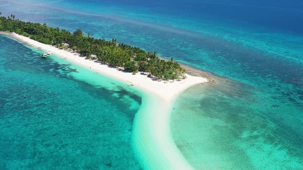 Paradise Of Kalanggaman Island With Calm Bluse Sea In Palompon, Leyte, Philippines. - aerial