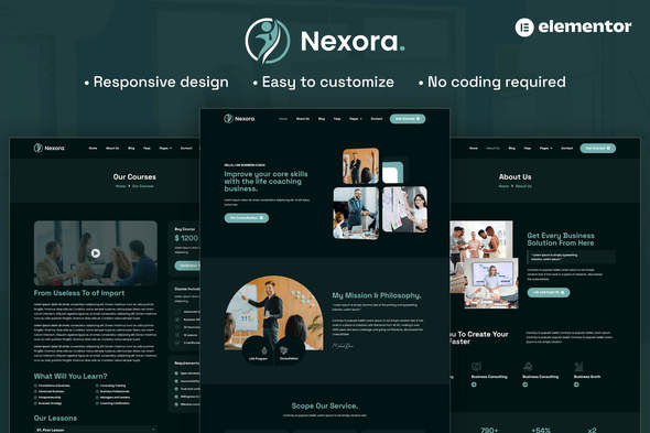 Nexora - Business Coaching Elementor Pro Template Kit