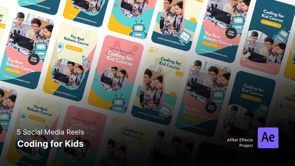 Kids Coding Course - Social Media Reels After Effect Template
