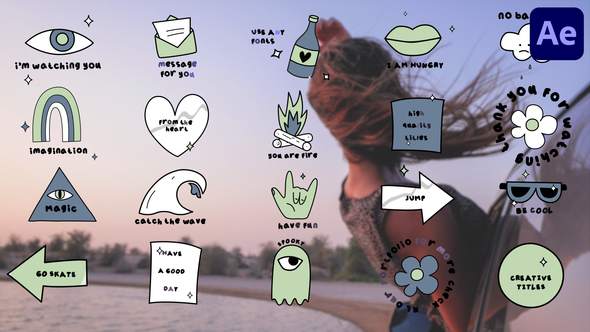 Animated Sticker Titles for After Effects alt