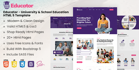 Educator - University & School Education HTML Template