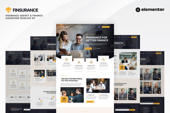 Finsurance - Insurance Agency & Finance Elementor Pro Template Kit