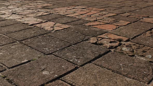 Old Roman flooring with traces of chisel 4K 2160p 30fps UltraHD footage - Red manually processed flo