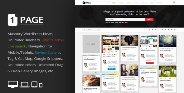 1Page – Masonry WordPress News / interesting links