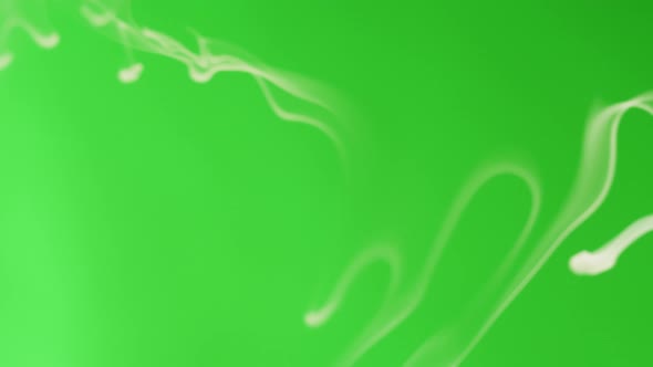 Smoke Jet on Green Chroma Key Background