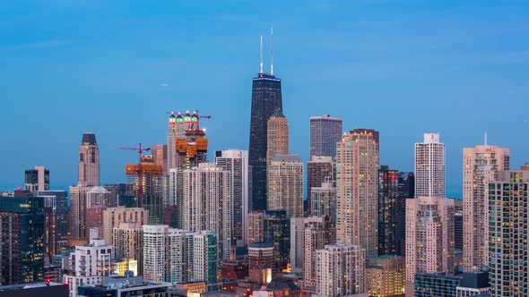 Chicago Cityscape - Golden Hour Time Lapse