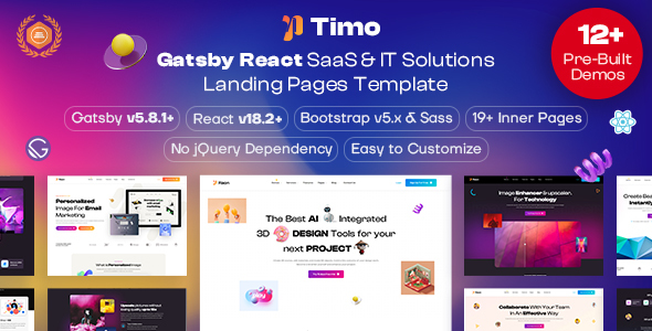 Timo - Gatsby React SaaS Software & Startup Template