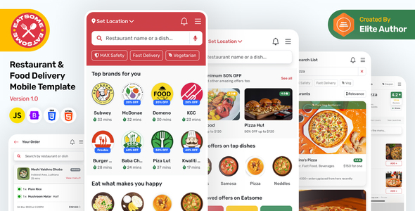 Eatsome - Restaurant & Food Delivery Mobile Template