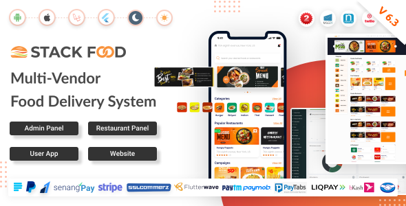 StackFood Multi Restaurant - Food Delivery App with Laravel Admin and Restaurant Panel