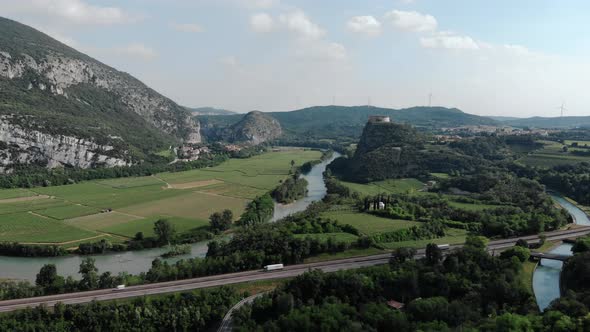 Highway at Adige River, Veneto, Verona, Italy