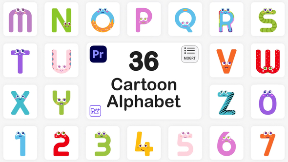 Cartoon Alphabet For Premiere Pro