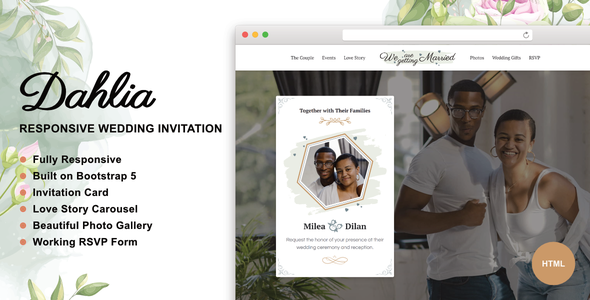 Dahlia - Responsive Wedding Invitation