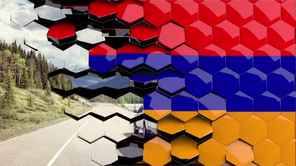 Armenia Flag Hexagon Transition - 4K Resolution