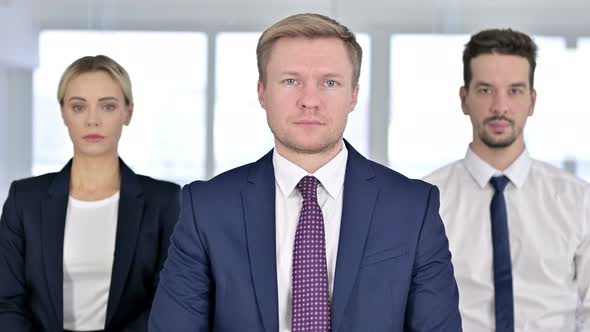 Portrait of Business Team Looking at the Camera in Office