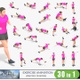30 animations of woman exercise on white background, MP4 and GIF files, LOOPED - VideoHive Item for Sale