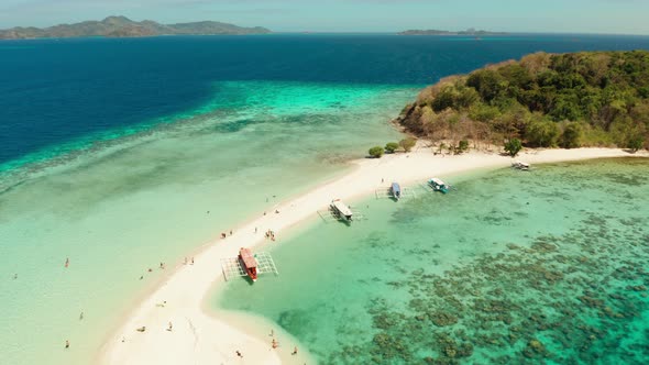 Tropical Island with Sandy Beach Philippines Palawan