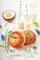Delicious coconut rolls made of butter. Popular Swedish dessert. - PhotoDune Item for Sale