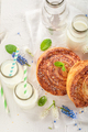 Delicious coconut rolls with powdered sugar. Scandinavian dessert. - PhotoDune Item for Sale