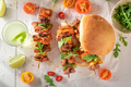 Tasty grilled shashlik with bun as healthy snack for bbq. - PhotoDune Item for Sale