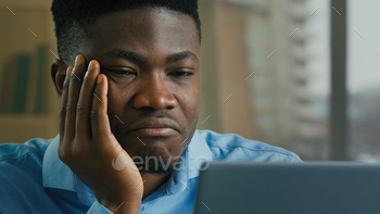 man adult sick ill napping office employee work online on computer monotone boring job lack of motivation laziness health problem fatigue need sleep. High quality 4k footage