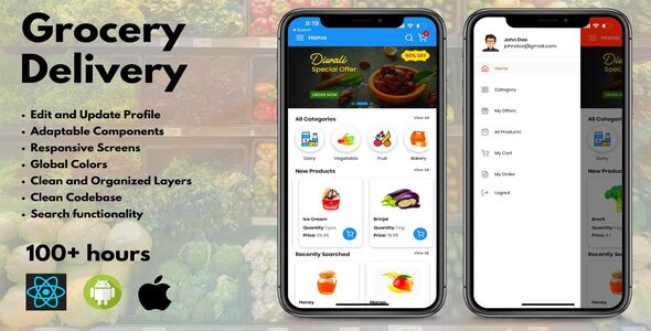 One Min - Grocery Store | Grocery Delivery | React-Native App