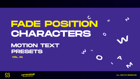 Characters Motion Text: Fade Position Vol. 01