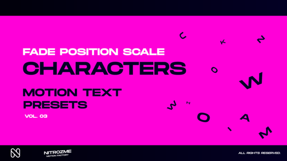 Characters Motion Text: Fade Position Scale Vol. 03 alt