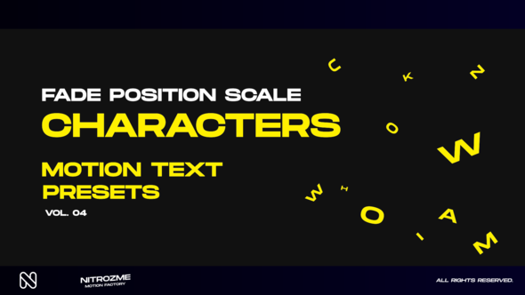 Characters Motion Text: Fade Position Scale Vol. 04