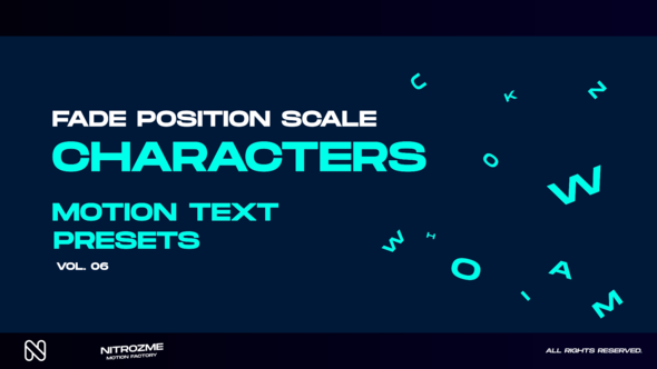 Characters Motion Text: Fade Position Scale Vol. 06