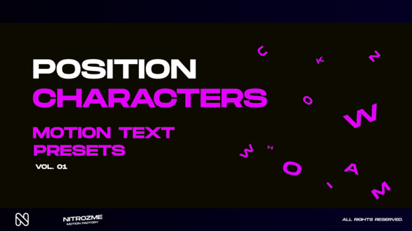 Characters Motion Text: Position Vol. 01