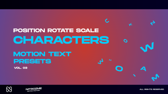 Characters Motion Text: Position Rotate Scale Vol. 03 alt