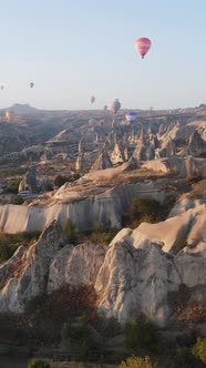 Balloons in Cappadocia Vertical Video Slow Motion