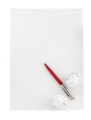 pen and crumpled paper ball on white - PhotoDune Item for Sale