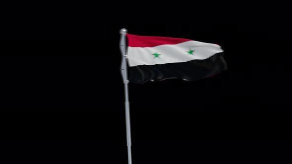4K Syria flag transition with alpha. two step alt