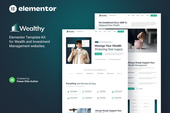 Wealthy – Wealth & Investment Management Elementor Template Kit