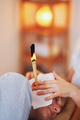 Picture of woman having candle therapy concha - PhotoDune Item for Sale