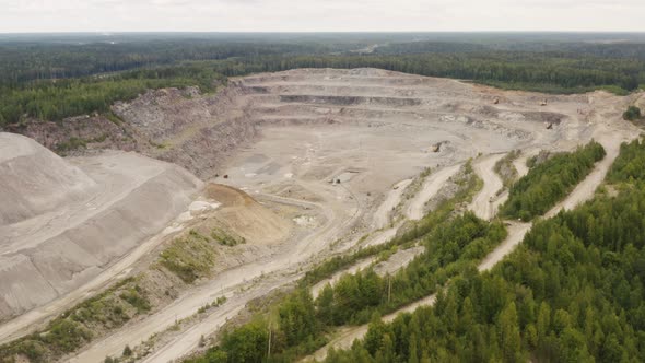 Aerial View of Crushed Stone Quarry