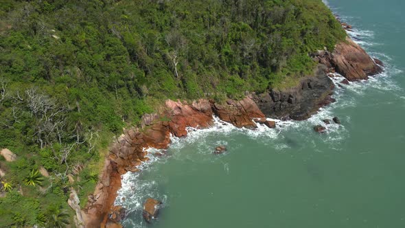 Ocean Coast of Rocky Island with Big Stones