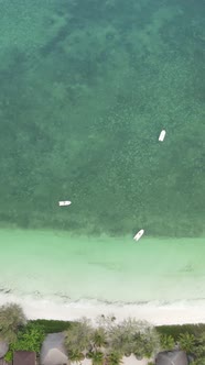 Vertical Video of the Ocean Near the Coast of Zanzibar Tanzania