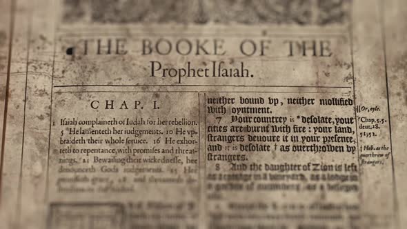 The Book Of The Isaiah, Slider Shot, Old Paper Bible, King James Bible alt
